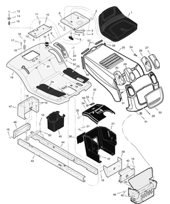 Chassis And Hood Diagram and Parts List for 385015X50B 2004 Briggs and Stratton Lawn Tractor